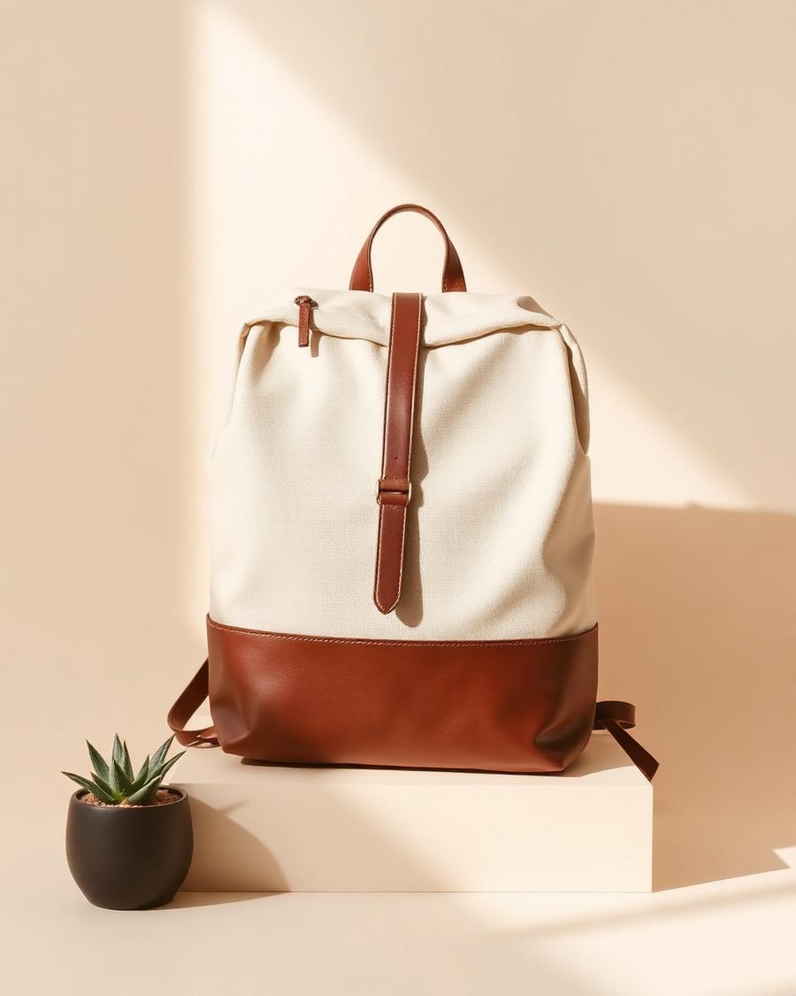 Canvas & Leather Backpack